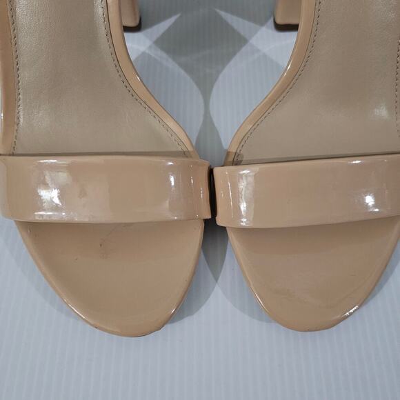 NEW Sam Edelman Yaro Block Heel Sandal Beige Blush Patent Size 10 WIDE WIDTH - Picture 5 of 14